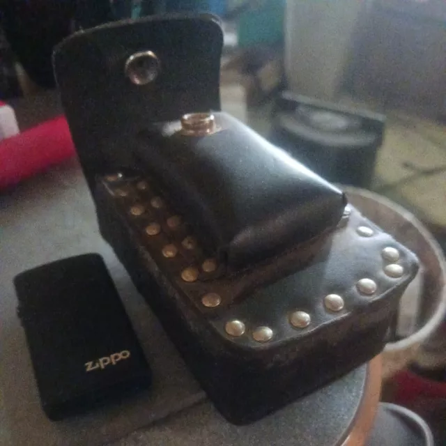 Studded Leather Cigarette Case,w Zippo