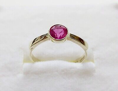 Ladies Gold Ring 14 Kt with Ruby Stone