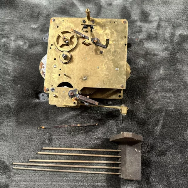 W. Haid Key Wind Clock Movement 351-020 parts repair 5 chime