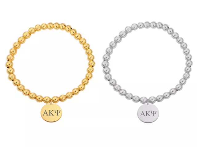 Alpha Kappa Psi Bracelet, Beaded Sorority Bracelet, Charm Sorority Bracelet