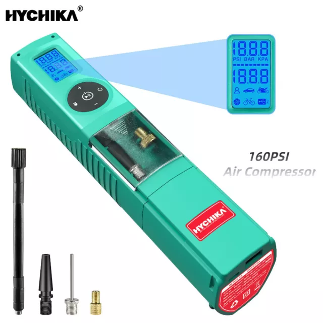 HYCHIKA Car Digital Electric Tire Inflator Portable LCD Air Pump Compressor 12V