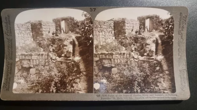 Palestine Stereoview RP C1900 Middle East Bethany Martha Mary Lazarus Ruins