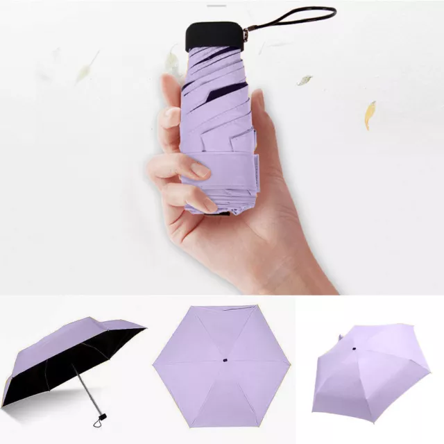 Flat Lightweight Umbrella Parasol Folding Sun Umbrella Mini Umbrella