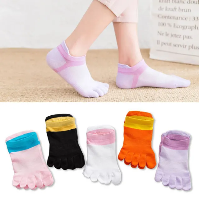 Women Mesh Toe Socks Sports Trainer Breathable Five Finger Cotton Running Socks