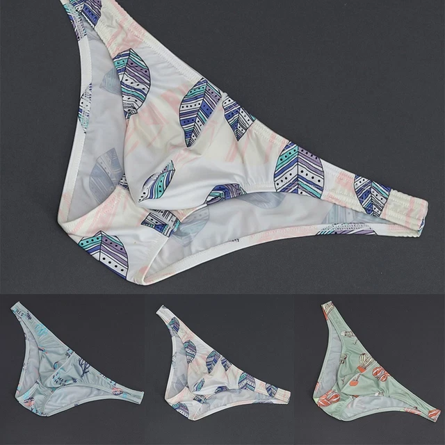 Slip traspiranti da uomo sexy stampa a vita bassa comodi elastici biancheria intima