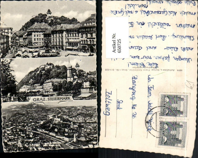 650725,Mehrbild Ak Graz Hauptplatz Schloßberg Ansicht geg. Norden
