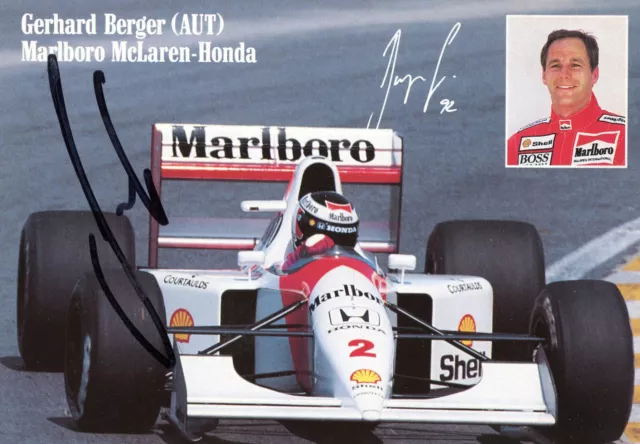 Gerhard Berger - Original-Autogramm (handsigned/handsigniert) 1992