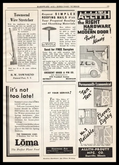 1935 Allith Prouty Mfg Co. Danville Illinois Barn Garage Doors Vintage Print Ad