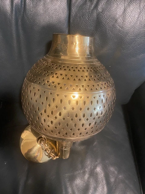 1900's Antique Hanging  "7 SPHERE BALL Brass Lantern Lamp Moroccan Vintage. Rare
