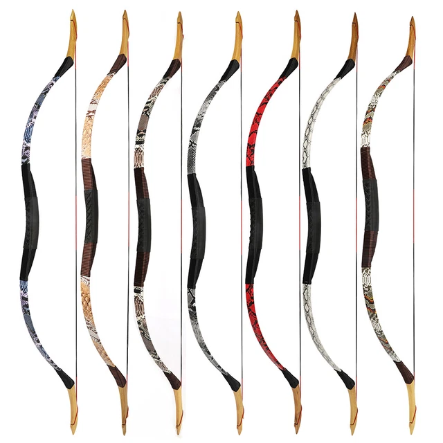 12-50lbs Traditional Recurve Bow Longbow Mongolian Horse Riding Archery Hunting