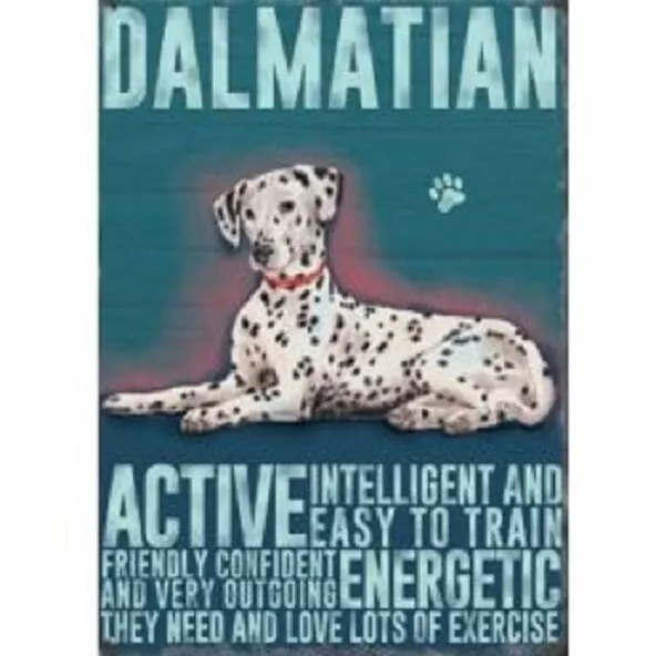 Dalmatian Vintage Retro 20 Cm Style Metal Hanging Dog Sign Breed Character