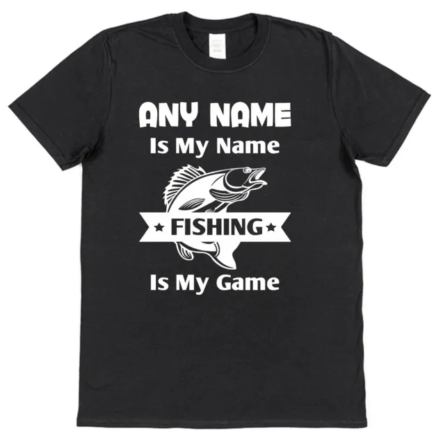 Personalised Fishing T-Shirt Any Name Funny Fisherman Gift Carp Fishing Tee Top