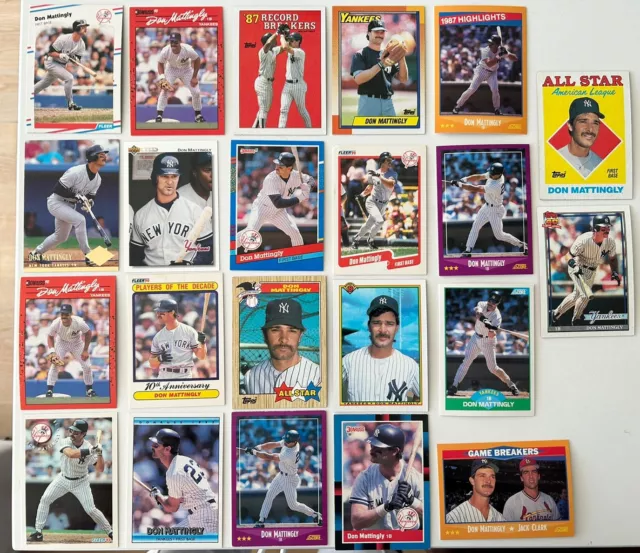 Don Mattingly lot (22 cards, EX-MT)