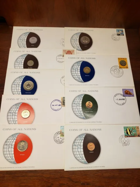 9 Coins Of All Nations certified FRANKLIN MINT
