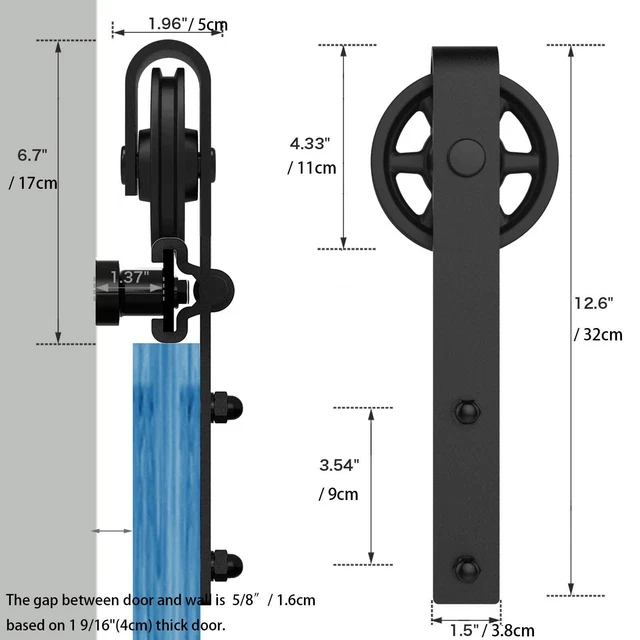Sliding Barn Door Hardware Track Kit 4/5/6/8/10FT for Single/Double Wood Doors 2