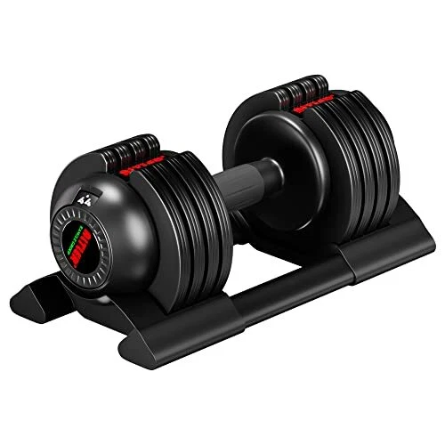 Adjustable Dumbbell, 44lb Single Dumbbell Set with Tray for Training Fitness