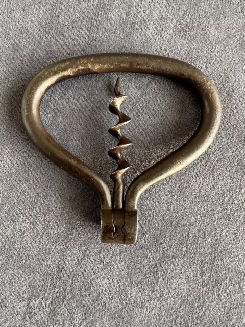 Antique Large Folding Bow Shape Pocket Corkscrew. Nice Item