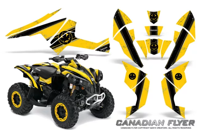 Can-Am Renegade Graphics Kit by CreatorX Decals Stickers CFLYER BLACK-YELLOW