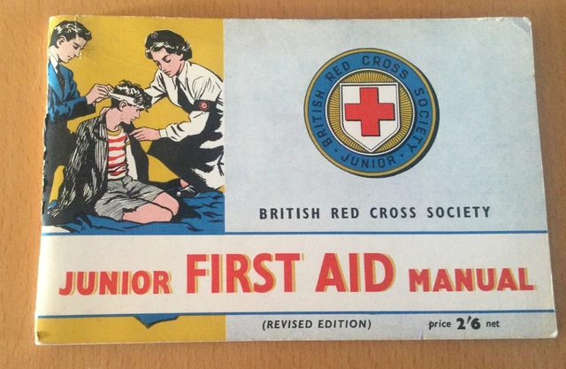 Vintage British Red Cross Society Junior First Aid Manual, 7th Edition 1958