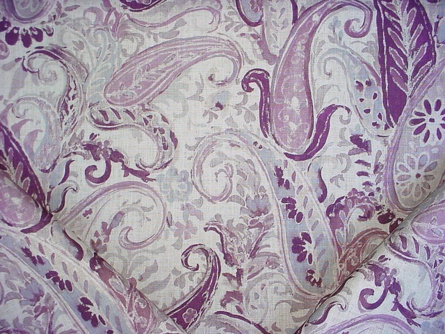 18Y Kravet Lee Jofa Purple Floral Paisley Print Drapery Upholstery Fabric