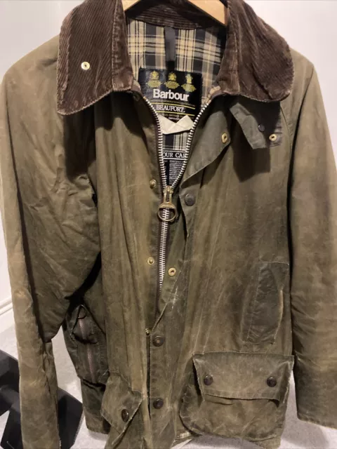 Barbour Lightweight Beaufort jacket 40 green vintage 1980's