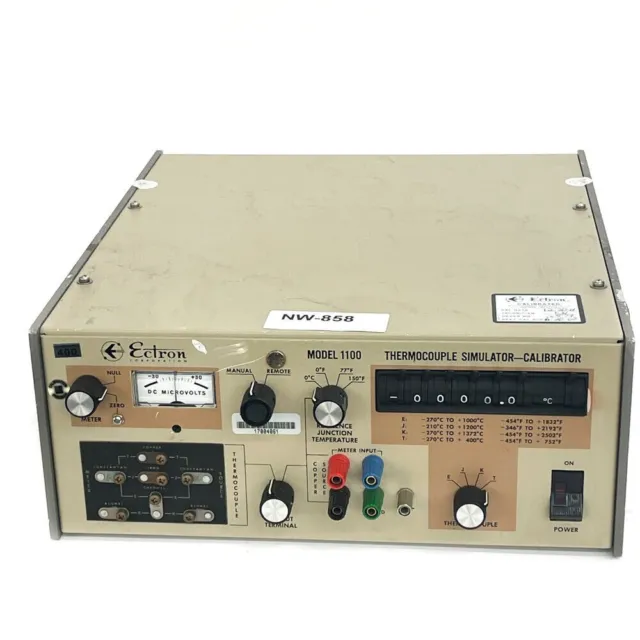Ectron Model 1100 Thermocouple Simulator Calibrator w/ 4 TC Types, 115V - 1100CF