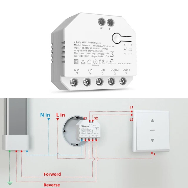 Module Voix Smart Relais 100-240V AC 54x49x24mm Électrique Prises de Courant