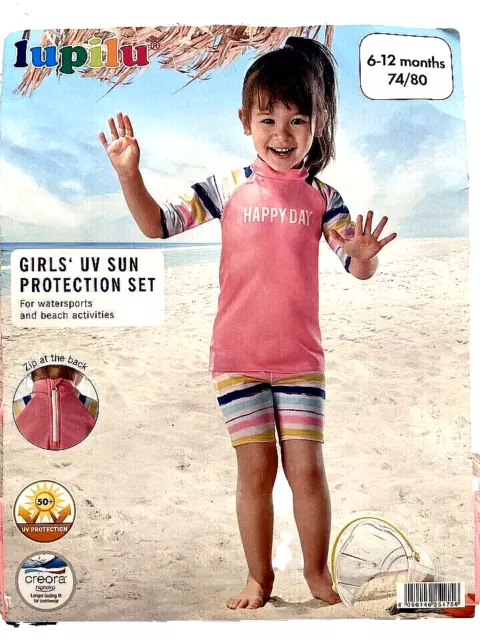 GIRL’S UV sun protection set Protection UV50 + 2 Piece Swim Set Age 6-12Months