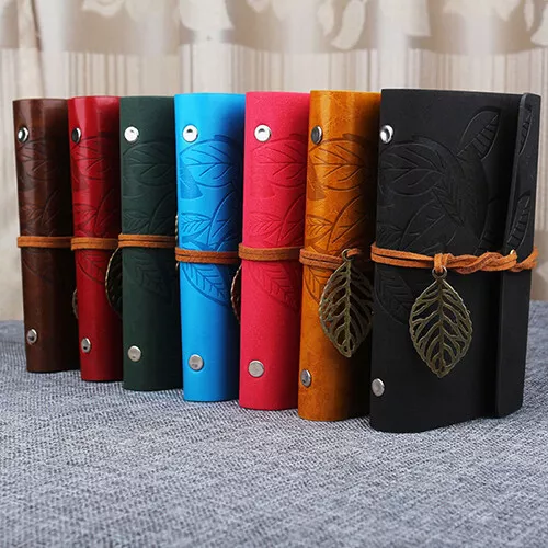 Notebook Diary String Leaf Travel Faux Leather Paper Journal Book Sketchbook 66