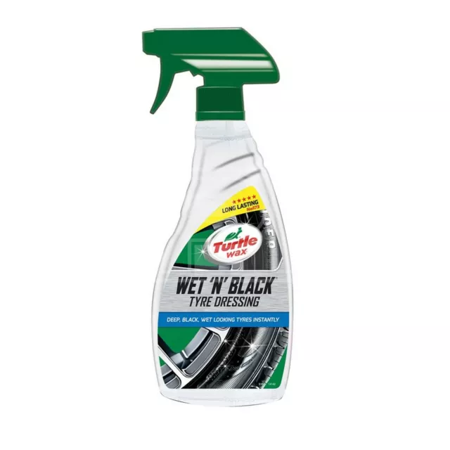 Turtle Wax Wet N Black Tyre Shine Gloss Easy To Use Fast Drying 500ml 51801B