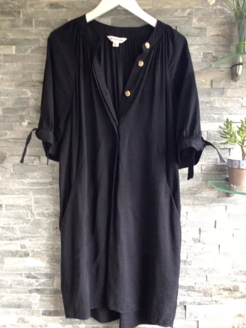 Whistles Black Short Casual Shift Dress Size S Fit Sizes 10 12 Spring🌱