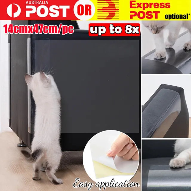 Up to 12x Pet Cat Anti-Scratch Guard Sofa Furniture Wall Door Protector Sticker