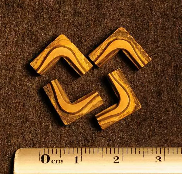 4 x corner lines frame bookbinding Brass Letterpress hot stamp hotfoil gilding