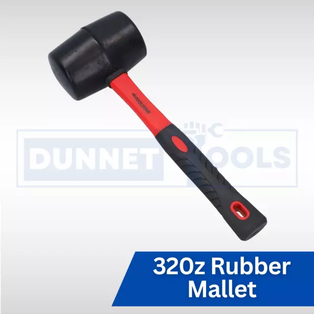 Rubber Mallet 32oz Hammer Fibreglass Handle Camping Paving Building Tool