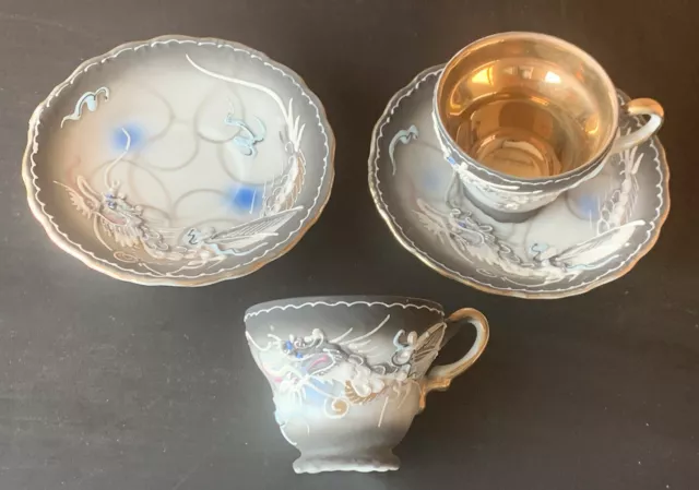 DRAGONWARE MORIAGE Vintage Tea/Coffee DEMITASSE CUPS & SAUCERS