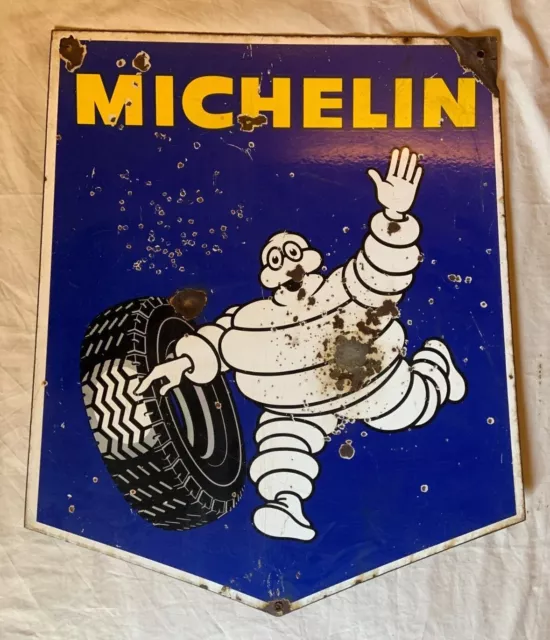 Pneus de ferme Michelin en acier lourd vintage Style panneau en métal -   France
