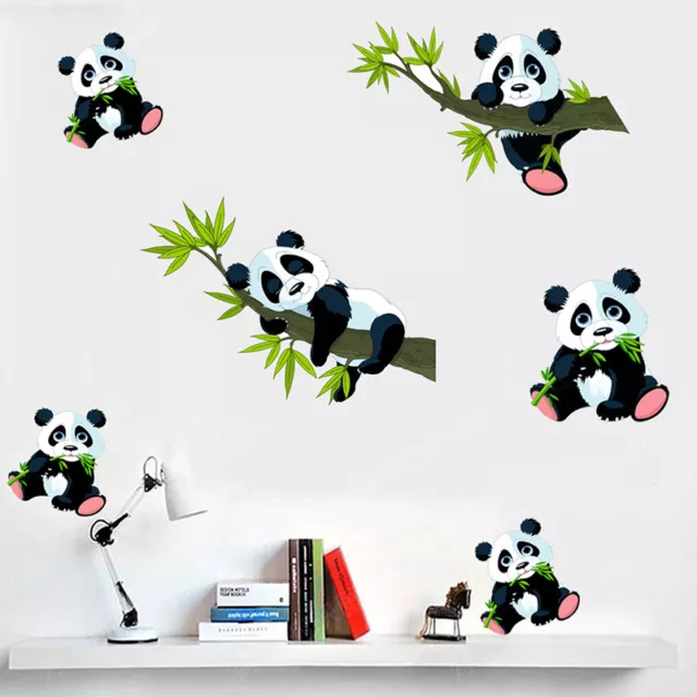 Cartoon Bamboo Panda Wall Stickers For Kids Room Decor Living Room Panda MurP_