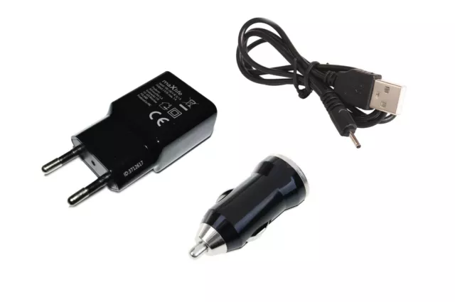 Set Ladekabel für Nokia USB Adapter Stecker Netzteil KFZ Ladegerät Kabel 2,0 mm