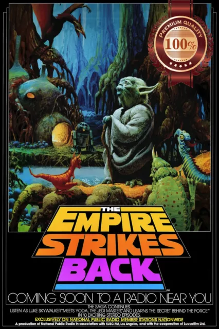The Empire Strikes Back Yoda Art Star Wars Cinema Movie Print Premium Poster
