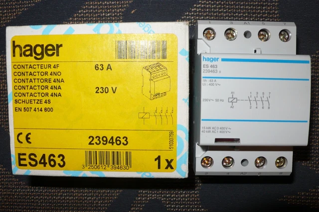 Contacteur Hager ES420 4 Pôles 25A 230V – D'occasion, En Bon état De Fonctionnement
