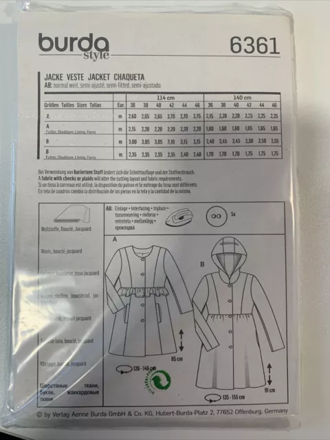 NEU burda style schnittmuster 6419 Kleid Nähen Easy Leicht Sommer 36-46