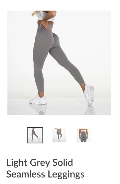 NVGTN LIGHT GREY Solid Seamless Leggings NEW Size S- SOLD OUT