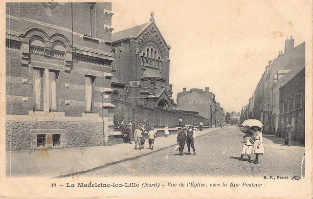 CPA Dept 59 Nord - La Madeleine lez Lille vue de l' Eglise vers la rue Pasteur