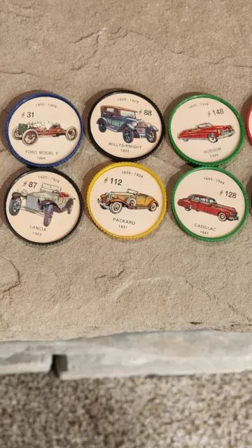 1960s Jello Hostess Picture Wheel - Antique Cars Set Of 15 2