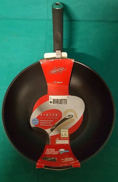 Wok Zanetti Evolution 28 Cm - Antiadhésif - Compatible Induction - Manche Unique