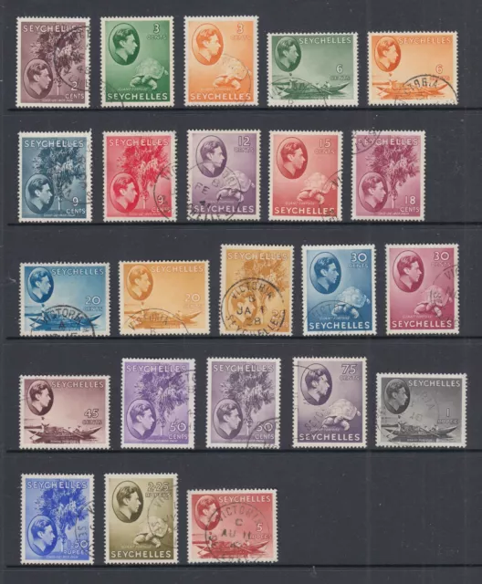 Seychelles: 1938 George VI Part Set of 23 Stamps to 5 rupees Fine Used ES026