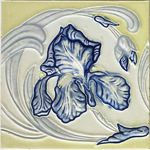 French Art Nouveau Vintage Ceramic Tile Rare Reproduction Majolica European