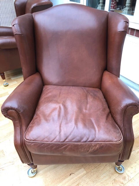 LAURA ASHLEY SOUTHWOLD Leather reclining wingback chair 508.00