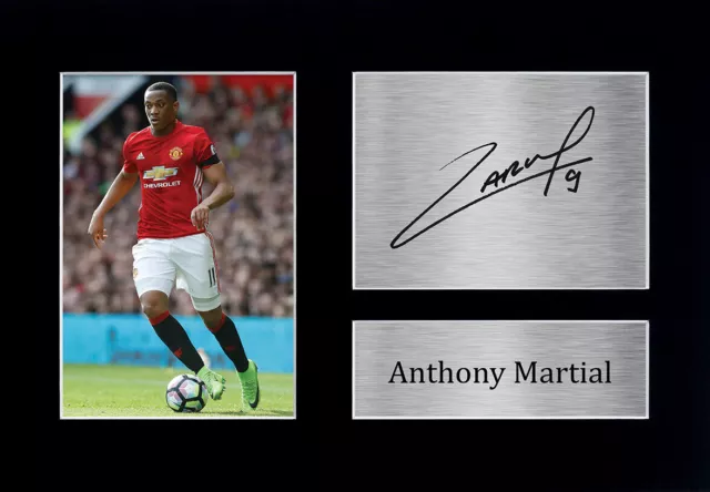 Anthony Martial Signed A4 Framed Printed Autograph Man United Print Gift