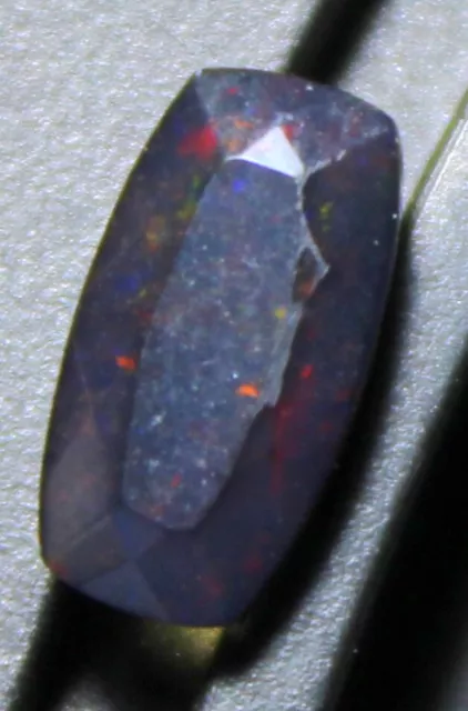 Natural Ethiopian Black Opal Fire Faceted Cut Stone Loose Gemstone 0.8 Carat